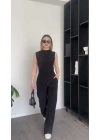 Siyah Asimetrik Kesimli Sandy 2’li Takım