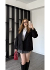 Siyah Bailey Kaşe Ceket