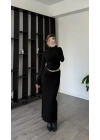 Siyah Claire Volan Kollu Etekli Takım