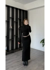 Siyah Claire Volan Kollu Etekli Takım