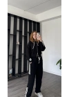 Siyah Enny Çizgili Eşofman Takımı