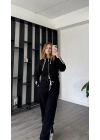 Siyah Enny Çizgili Eşofman Takımı