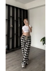 Siyah Frida Unisex Ekose Eşofman Altı