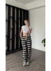 Siyah Frida Unisex Ekose Eşofman Altı