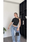 Siyah Gold Omuz Detaylı Bluz