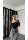 Siyah Kayle Tül Detay Korse