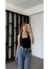 Siyah Lancel Astarlı Boyundan Askılı Basic Bluz