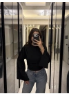 Siyah Lia Yarasa Kollu Bluz