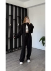 Siyah Luvy Modal Şeritli Takım