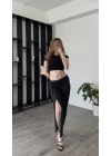 Siyah Melinda Büzgülü Etek