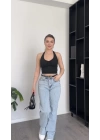 Siyah Mery Boyundan Bağlamalı Bluz