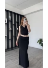 Siyah Miela Fırfır Detay 2’li Takım