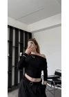 Siyah Olena Yarasa Kol Bluz