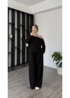 Siyah Selia Düşük Omuzlu 2’li Takım