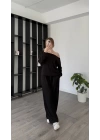 Siyah Selia Düşük Omuzlu 2’li Takım