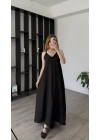 Siyah Sindy Askılı Salaş Elbise
