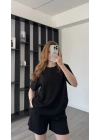 Siyah Tara Şort Tshirt 2’li Takım