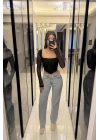 Siyah Tül Kollu Korse Bluz