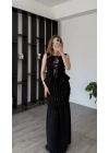 Siyah Zey Tasarım Bağcıklı Takım