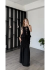Siyah Zey Tasarım Bağcıklı Takım