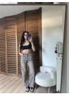 Taşlı Baggy Eskitme Jean