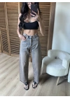 Taşlı Baggy Eskitme Jean