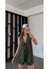 Yeşil Hailey Bağcıklı Şortlu Takım