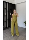 Yeşil Larina Kruvaze Bağlamalı Takım