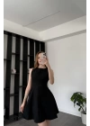 Lacivert Dina Pileli Elbise