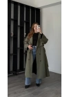 Yeşil Shae Oversize Premium Trençkot