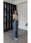 Yırtmaç Paçalı Straight Jean