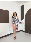 Zebra Desen Luvi Elbise