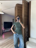 Asimetrik Kesim Tek Omuz Bluz Yeşil