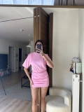 Avena Drape Detaylı Elbise Pudra