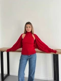 Bolero Detaylı Triko İkili Takım Kırmızı