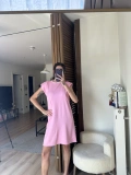 Daisy Vatkalı Elbise Pembe