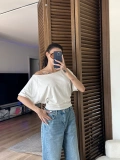Mila Düşük Omuz Bluz Krem