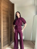 Mocha Çıtçıtlı Triko Takım Bordo