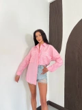 Nakış Detaylı Poplin Gömlek Pembe