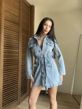 Nola Denim Elbise Açık Mavi