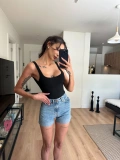 Taşlı Kot Şort Buz Mavi
