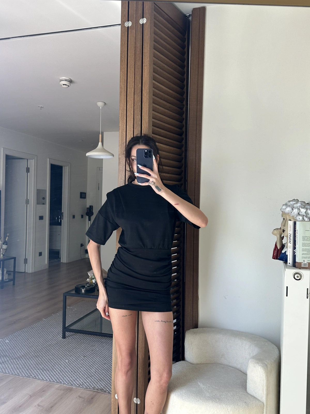 Avena Drape Detaylı Elbise Siyah