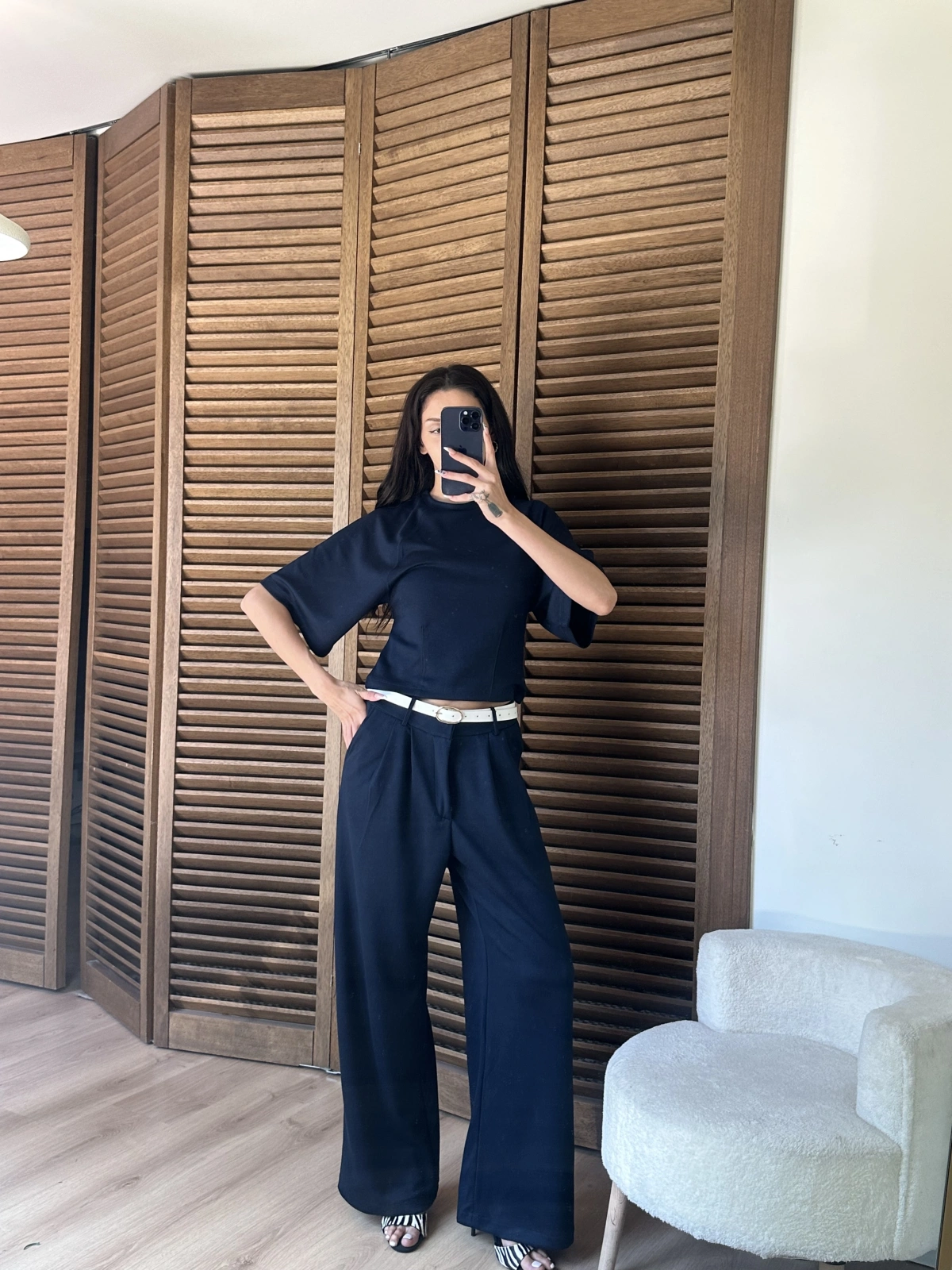 Oversize Bluz & Palazzo Pantolon Takım