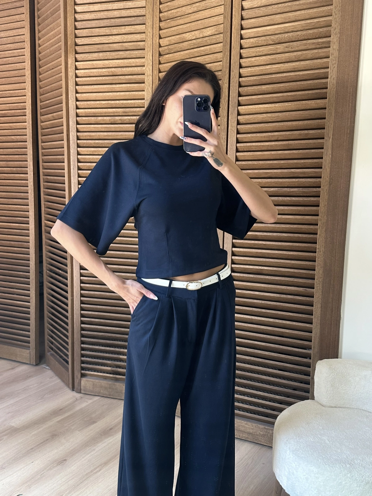 Oversize Bluz & Palazzo Pantolon Takım
