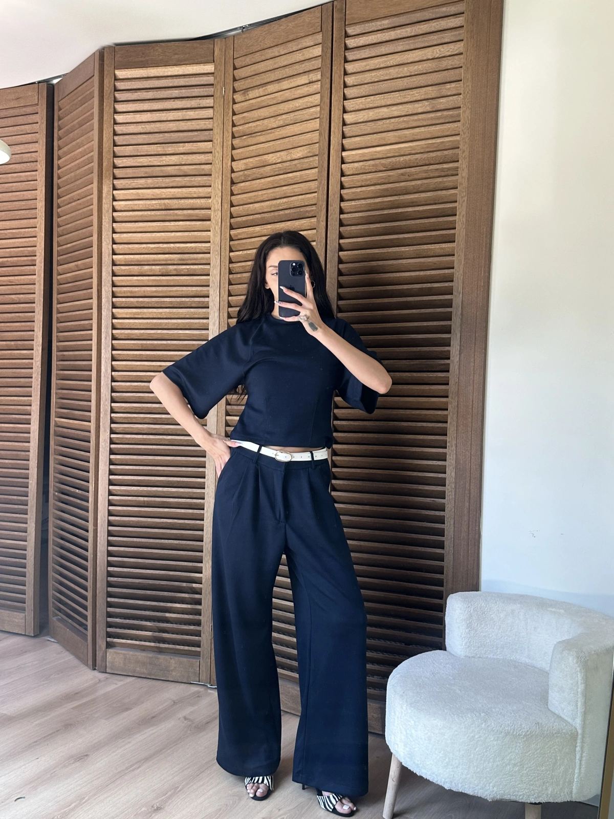 Oversize Bluz & Palazzo Pantolon Takım