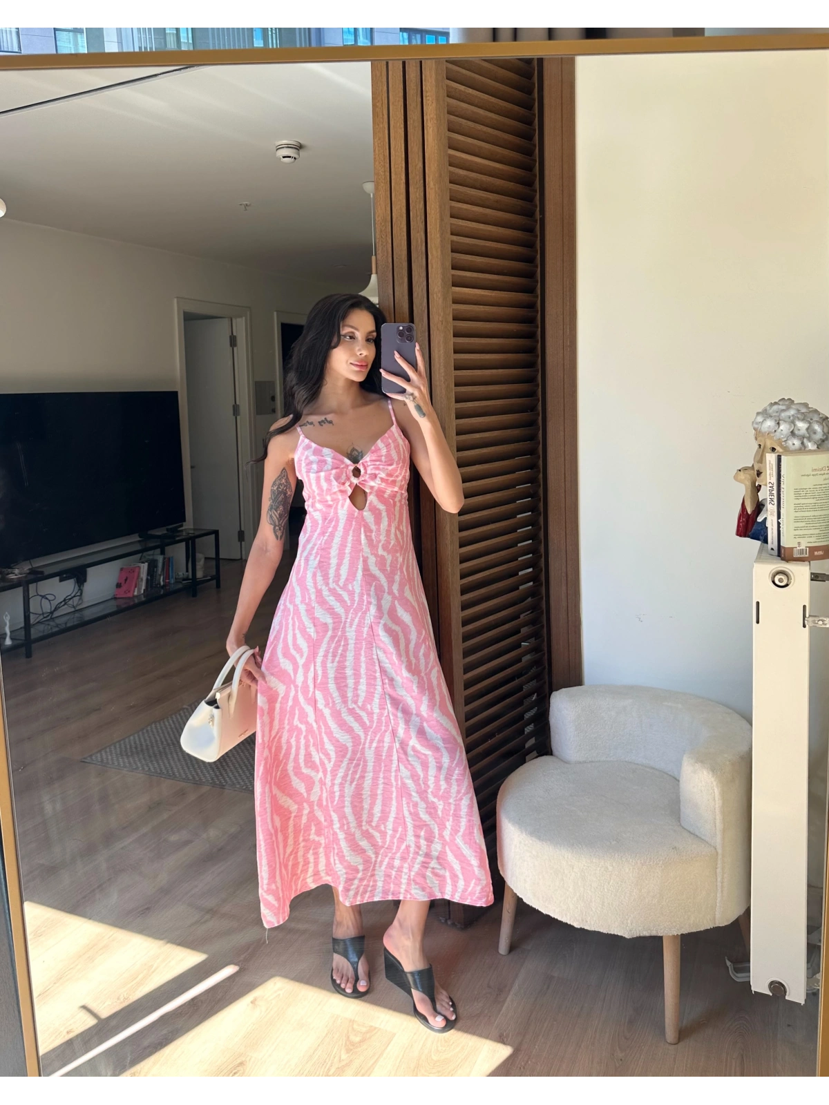 Savana Elbise Pembe