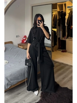 Rachel Siyah Bel Kuşaklı Modal Takım