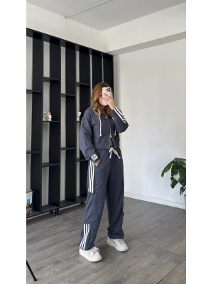 Antrasit Enny Çizgili Eşofman Takımı