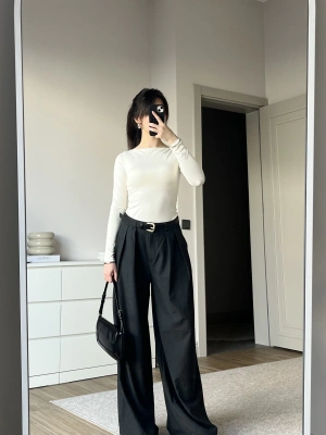 Antrasit Kemerli Pensli Palazzo Pantolon