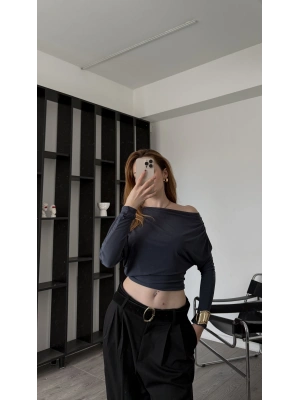 Antrasit Olena Yarasa Kol Bluz